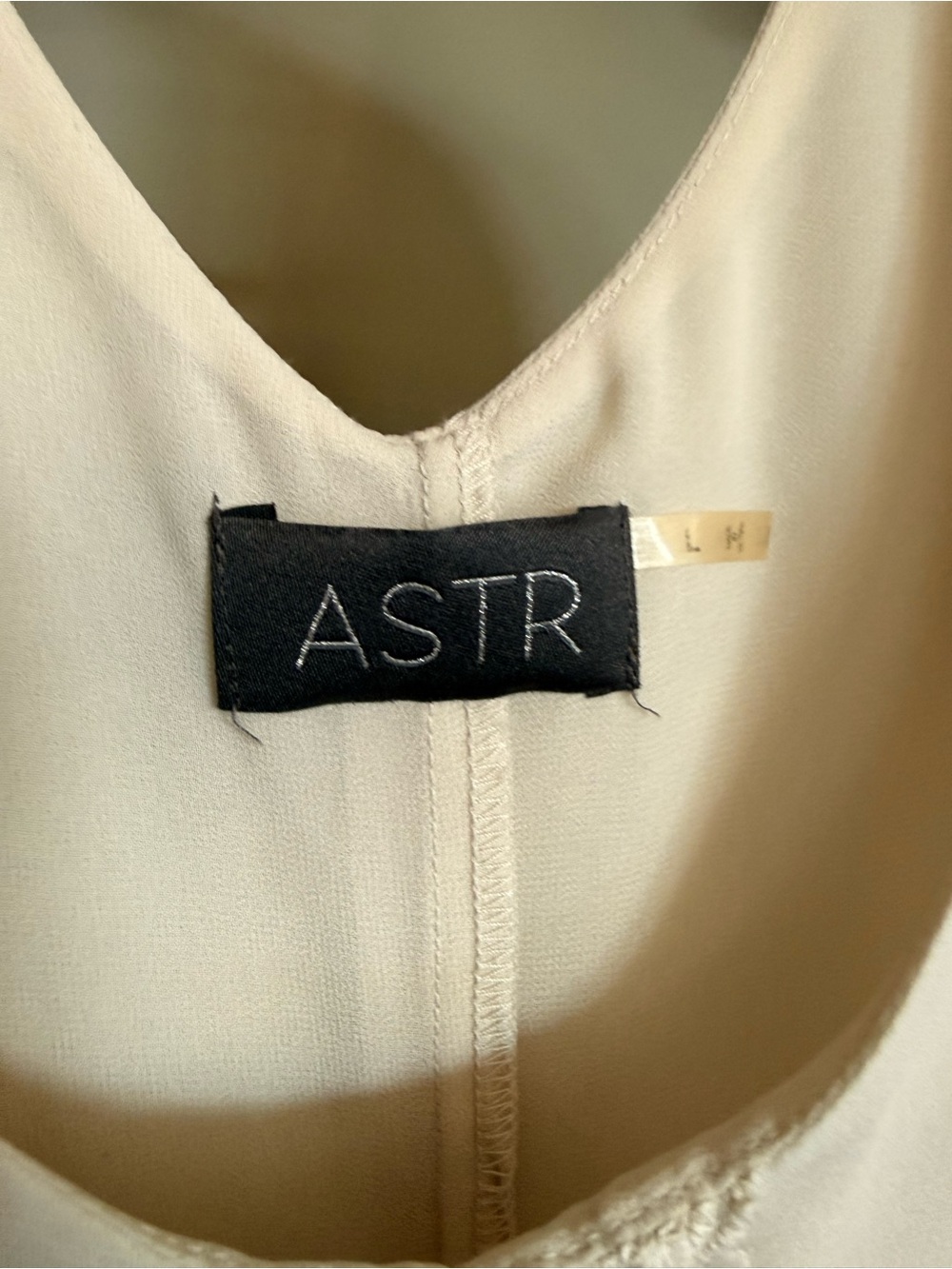 ASTR Cream Scoop Neck Dress